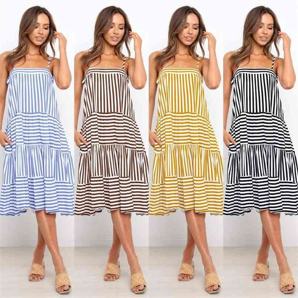 summer fashion spaghetti straps adjustable backless women's dress casual loose solid stripe ladies dresses vestido 210517, Black;gray
summer fashion spaghetti straps adjustable backless women's dress casual loose solid stripe ladies dresses vestido 210517, Black;gray