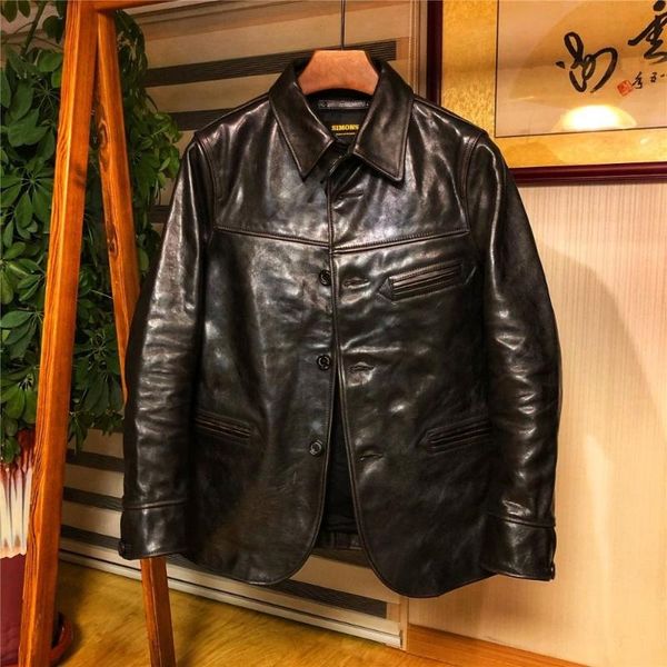 men's leather & faux yrtea .black core horsehide jacket,classic brakeman vintage clothes.men slim genuine coat.
men's leather & faux yrtea .black core horsehide jacket,classic brakeman vintage clothes.men slim genuine coat.