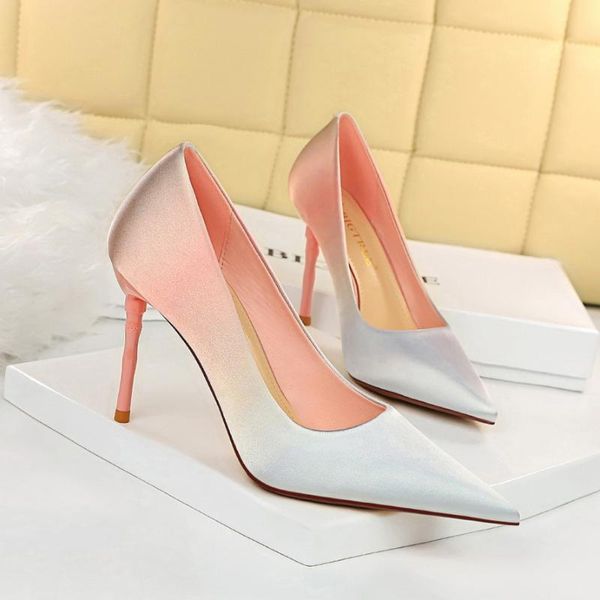 dress shoes bigtree fashion sweet stiletto high heels shallow mouth pointed toe satin color matching gradient single pumps, Black
dress shoes bigtree fashion sweet stiletto high heels shallow mouth pointed toe satin color matching gradient single pumps, Black
