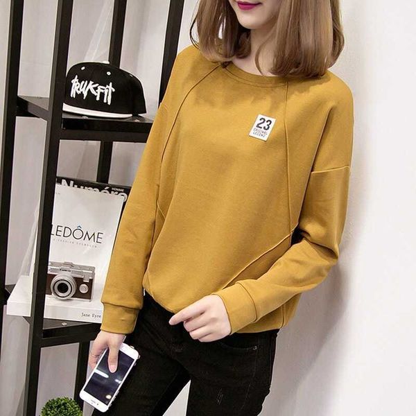 2021 spring and autumn new long sleeve pullover round neck sweater for female korean students with cotton thin loose large size blouse for, Black
2021 spring and autumn new long sleeve pullover round neck sweater for female korean students with cotton thin loose large size blouse for, Black