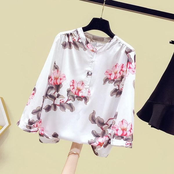 women's blouses & shirts 2021 autumn elegant 3/4 sleeves o neck floral chiffon female shirt blouse a3489, White
women's blouses & shirts 2021 autumn elegant 3/4 sleeves o neck floral chiffon female shirt blouse a3489, White
