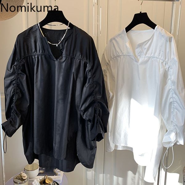 nomikuma spring new women blouse korean drawstring pleated lantern sleeve shirt causal half open collar blusas mujer 6f910 210427, White
nomikuma spring new women blouse korean drawstring pleated lantern sleeve shirt causal half open collar blusas mujer 6f910 210427, White