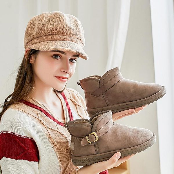 boots genuine leather ankle snow cow suede fur buckle 2021 plush female winter warm shoes snowboots flats comfortable, Black
boots genuine leather ankle snow cow suede fur buckle 2021 plush female winter warm shoes snowboots flats comfortable, Black
