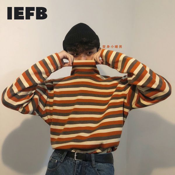 iefb / men's and women's wear turtleneck knitting long sleeve thin sweater vintage spring loose stripe 9y1211 210524, White;black
iefb / men's and women's wear turtleneck knitting long sleeve thin sweater vintage spring loose stripe 9y1211 210524, White;black