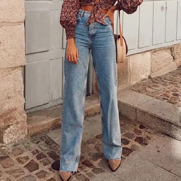 jeans streetwear loose women pant wide leg trousers casual blue long high waisted washed denim straight, Black;white 
jeans streetwear loose women pant wide leg trousers casual blue long high waisted washed denim straight, Black;white