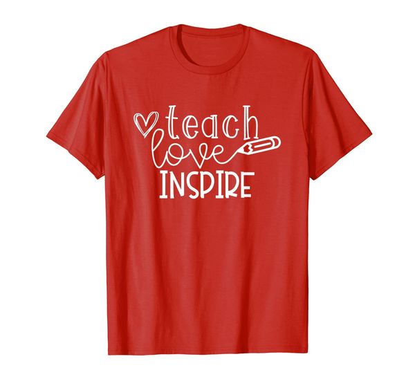 teach love inspire - teachers t shirt, White;black