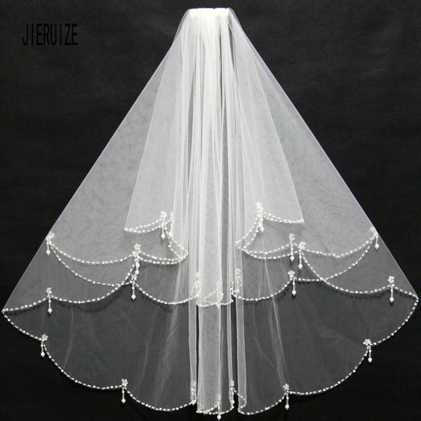 bridal veils jieruize bling beaded edge wedding with comb two layer tulle short veil white ivory accessories, Black
bridal veils jieruize bling beaded edge wedding with comb two layer tulle short veil white ivory accessories, Black