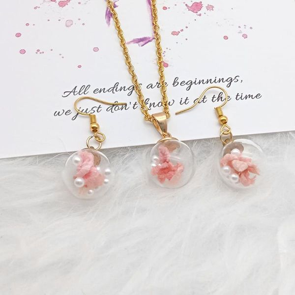 earrings & necklace eternal flower simulation pearl dried dream wish crystal ball handmade pendant jewelry set, Silver
earrings & necklace eternal flower simulation pearl dried dream wish crystal ball handmade pendant jewelry set, Silver