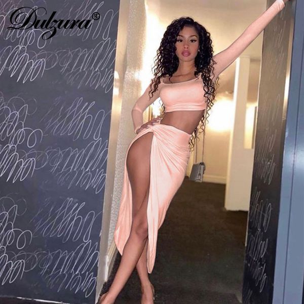 women two pieces crop long sleeve high slit midi skirt set cross bodycon elegant party matching autumn winter, Black;white
women two pieces crop long sleeve high slit midi skirt set cross bodycon elegant party matching autumn winter, Black;white