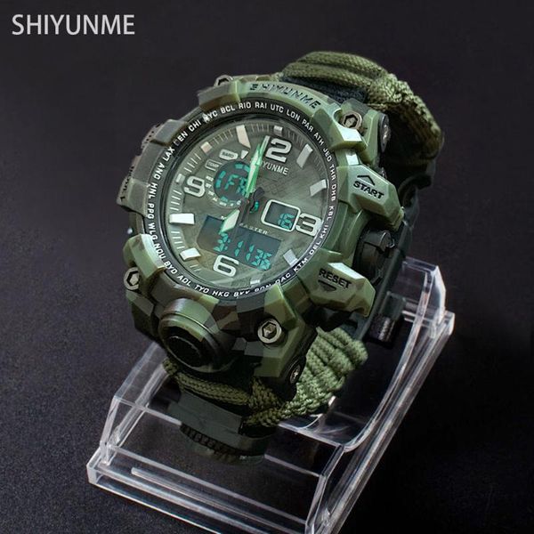 wristwatches men military outdoor sport watch compass multifunctional waterproof quartz thermometer led digital reloj de hombre, Slivery;brown
wristwatches men military outdoor sport watch compass multifunctional waterproof quartz thermometer led digital reloj de hombre, Slivery;brown