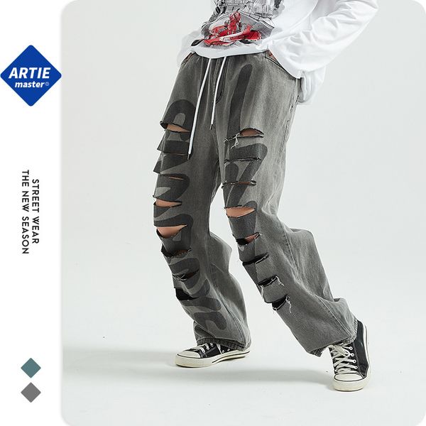 pants trousers artie men's clothing | high street fashion brand loose jeans personality washing water cuts dad's wide leg, Black
pants trousers artie men's clothing | high street fashion brand loose jeans personality washing water cuts dad's wide leg, Black