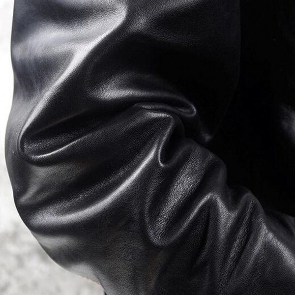 men's leather & faux 100% mens natural horsehide jacket vintage single breasted genuine cargo slim fit short windproof motorcycle coat, Black
men's leather & faux 100% mens natural horsehide jacket vintage single breasted genuine cargo slim fit short windproof motorcycle coat, Black