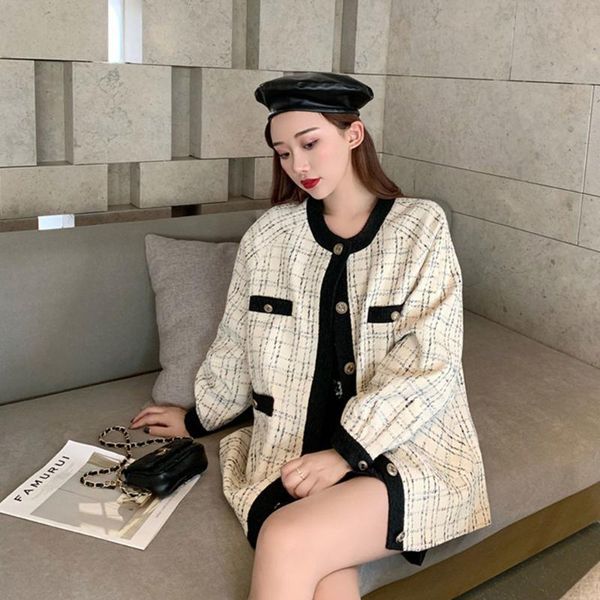 women's jackets french vintage hit color tweed plaid short small fragran wind jacket women 2021 trend autumn loose long-sleeve top, Black;brown
women's jackets french vintage hit color tweed plaid short small fragran wind jacket women 2021 trend autumn loose long-sleeve top, Black;brown