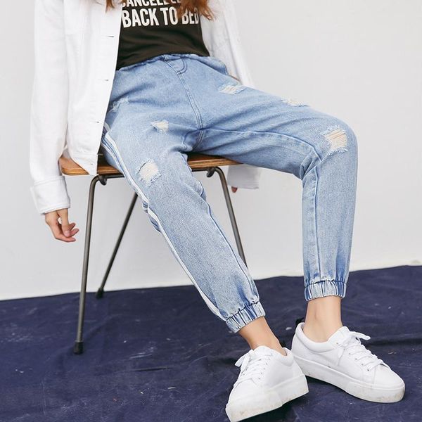 women's jeans soft high waist trousers denim loose streetwear jean vintage full girls woman pants harem femme pantalon mujer, Blue
women's jeans soft high waist trousers denim loose streetwear jean vintage full girls woman pants harem femme pantalon mujer, Blue