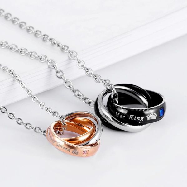pendant necklaces stainless steel couple necklace for men and women titanium fashion jewelry her king his queen crown letter zircon, Silver
pendant necklaces stainless steel couple necklace for men and women titanium fashion jewelry her king his queen crown letter zircon, Silver