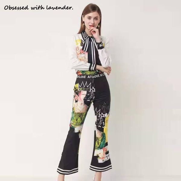 two piece dress obsessed with lavender. spring shirt bell-bottom pants two-piece printed slim tie for women stripe splicing bead, White
two piece dress obsessed with lavender. spring shirt bell-bottom pants two-piece printed slim tie for women stripe splicing bead, White