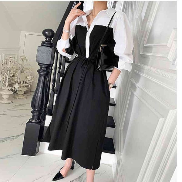 casual dresses women spring summer black white patchwork shirts dress long sleeve a-line lace-up vestidos td2u, Black;gray
casual dresses women spring summer black white patchwork shirts dress long sleeve a-line lace-up vestidos td2u, Black;gray