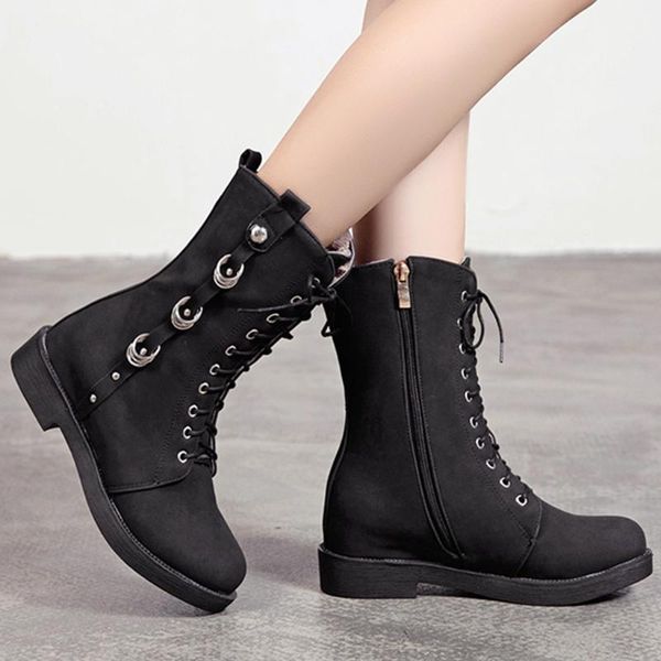 boots lace-up short women suede buckle strap round toe flat pure color keep warm mid ladies shoes bottes femme, Black
boots lace-up short women suede buckle strap round toe flat pure color keep warm mid ladies shoes bottes femme, Black