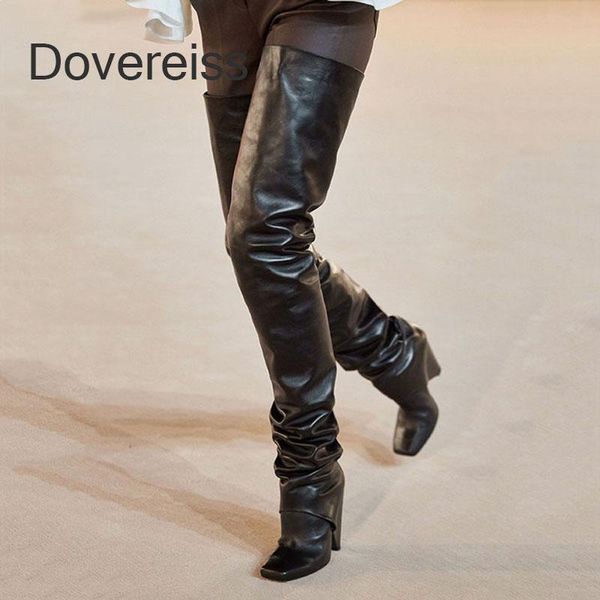 boots dovereiss fashion women's shoes winter concise pure color square toe strange style heels over the knee 41 42 43, Black
boots dovereiss fashion women's shoes winter concise pure color square toe strange style heels over the knee 41 42 43, Black