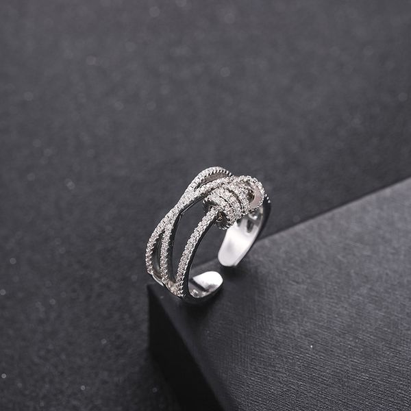 classic design micro pave intersect ring adjustable white gold plating copper rings jewelry, Silver
classic design micro pave intersect ring adjustable white gold plating copper rings jewelry, Silver