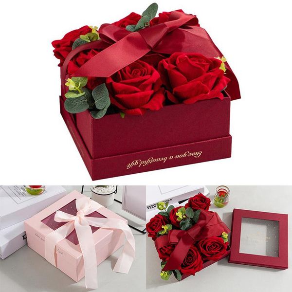 gift wrap 1pc creative square rose packaging box with transparent lid carton red lipstick flowers jewelry storage boxes
gift wrap 1pc creative square rose packaging box with transparent lid carton red lipstick flowers jewelry storage boxes