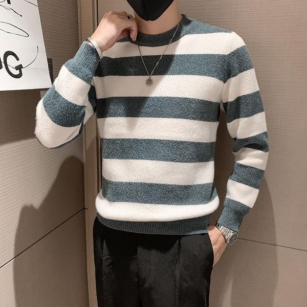men's sweaters winter men striped sweater casual pullover mens warm o-neck youth knit korean clothing color contrast thickened slim, White;black
men's sweaters winter men striped sweater casual pullover mens warm o-neck youth knit korean clothing color contrast thickened slim, White;black
