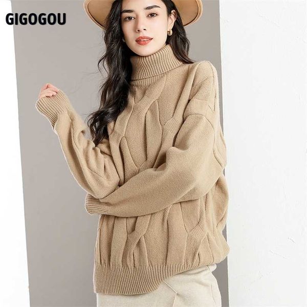 gigogou winter thick warm women turtleneck sweaters high street oversized pullover jumper casual loose cashmere sweater outfits 211011, White;black
gigogou winter thick warm women turtleneck sweaters high street oversized pullover jumper casual loose cashmere sweater outfits 211011, White;black