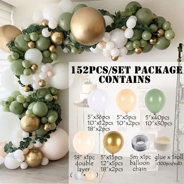152pcs avocado green balloons garland arch kit metallic chorme gold latex globos jungle safari party birthday party decorations
152pcs avocado green balloons garland arch kit metallic chorme gold latex globos jungle safari party birthday party decorations