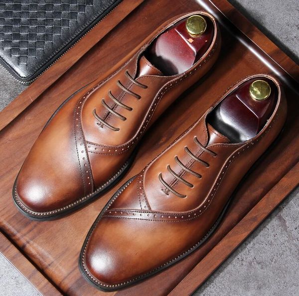 dress shoes flat square toe men's leather british carved business all match soft suit men, Black
dress shoes flat square toe men's leather british carved business all match soft suit men, Black