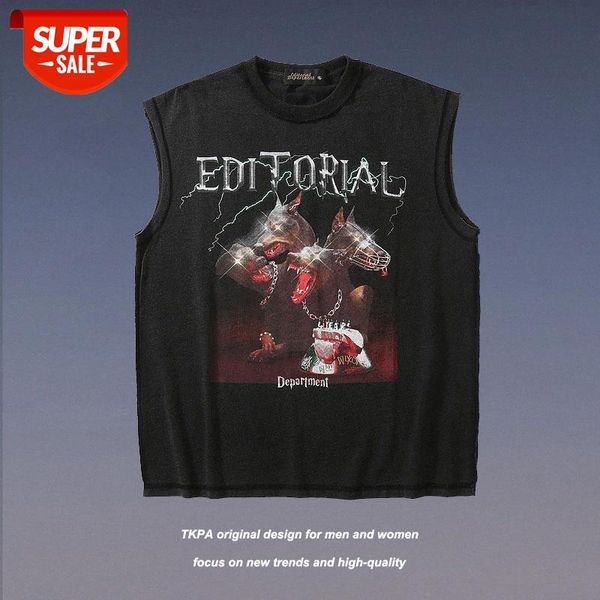 vest with a bottoming shirt male ins european and american printing high street hip-hop dark loose sleeveless t-shirt #o89k, White;black
vest with a bottoming shirt male ins european and american printing high street hip-hop dark loose sleeveless t-shirt #o89k, White;black