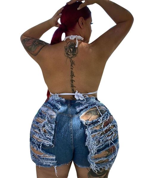 women's jeans high waist cropped ripped denim mini shorts slim openwork skinny fashion, Blue
women's jeans high waist cropped ripped denim mini shorts slim openwork skinny fashion, Blue