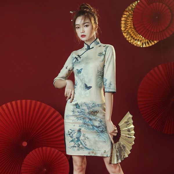 ethnic clothing spring autumn chinese traditional dress for women retro butterfly print suede qipao choeongsam dresses dinner party vestidos, Red
ethnic clothing spring autumn chinese traditional dress for women retro butterfly print suede qipao choeongsam dresses dinner party vestidos, Red