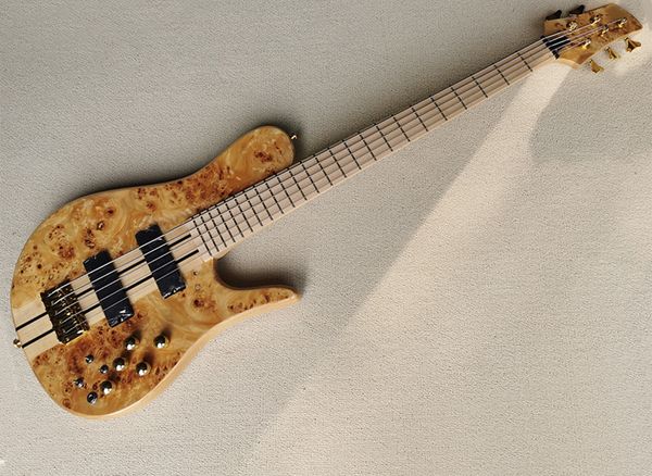 5 strings natural wood color neck through body electric bass guitar with maple fingerboard
5 strings natural wood color neck through body electric bass guitar with maple fingerboard