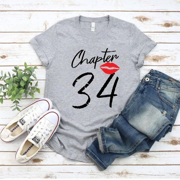 women's t-shirt 34th birthday for women chapter shirt cotton o neck fashion print casual short sleeve female femme t-shirts, White
women's t-shirt 34th birthday for women chapter shirt cotton o neck fashion print casual short sleeve female femme t-shirts, White