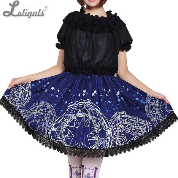 navy blue gothic short skirt japanese style magic circle and stars printed pleated lolita skirts, Black
navy blue gothic short skirt japanese style magic circle and stars printed pleated lolita skirts, Black
