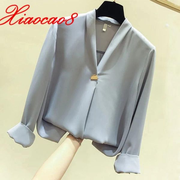 women's blouses & shirts s~3xl oversized solid long sleeve chiffon blouse women v neck elegant office lady loose spring clothing, White
women's blouses & shirts s~3xl oversized solid long sleeve chiffon blouse women v neck elegant office lady loose spring clothing, White