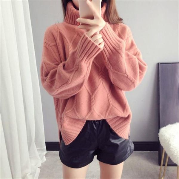 women's sweaters winter thick high collar knitted sweater women pullover loose short jumper ladies 4 color turtleneck long sleeve knit, White;black
women's sweaters winter thick high collar knitted sweater women pullover loose short jumper ladies 4 color turtleneck long sleeve knit, White;black
