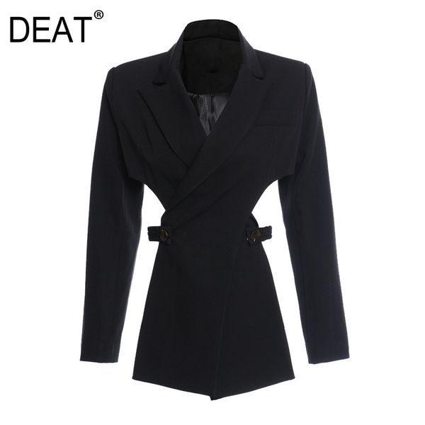 deat new spring summer fashion casual long sleeve crossover long front short back open waist blazer coat women sj926 210428, White;black
deat new spring summer fashion casual long sleeve crossover long front short back open waist blazer coat women sj926 210428, White;black