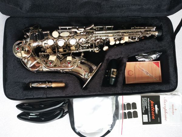 suzuki silver curved neck soprano saxophone concert bb musical instruments sax with mouthpiece case
suzuki silver curved neck soprano saxophone concert bb musical instruments sax with mouthpiece case