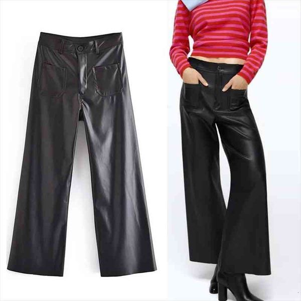 za black pants women wide pants woman high waist faux leather trousers autumn fashion baggy wide leg trousers, Black;white
za black pants women wide pants woman high waist faux leather trousers autumn fashion baggy wide leg trousers, Black;white