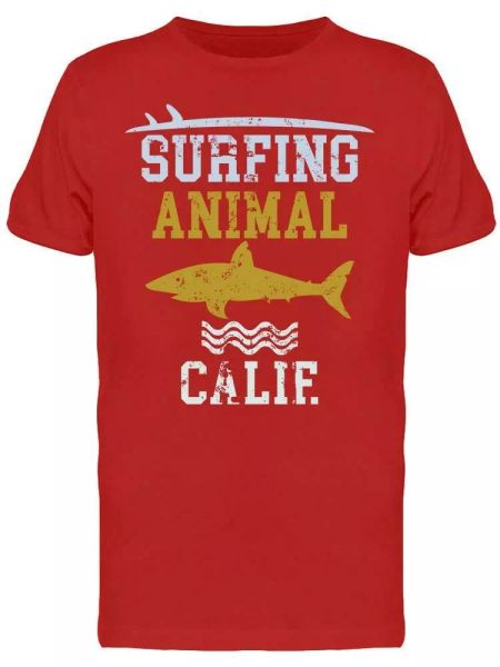 surfing shark, cali men's tee -image by shutterstock, White;black 
surfing shark, cali men's tee -image by shutterstock, White;black