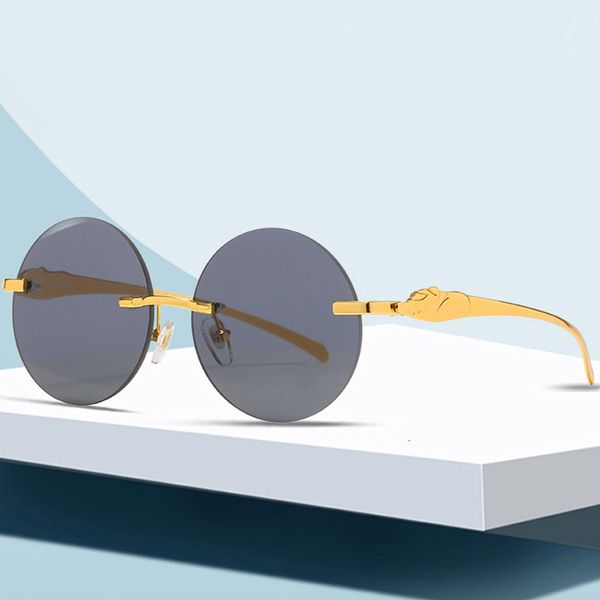 sunglasses leopard head round men's frameless street fashion trend versatile glasses, White;black
sunglasses leopard head round men's frameless street fashion trend versatile glasses, White;black