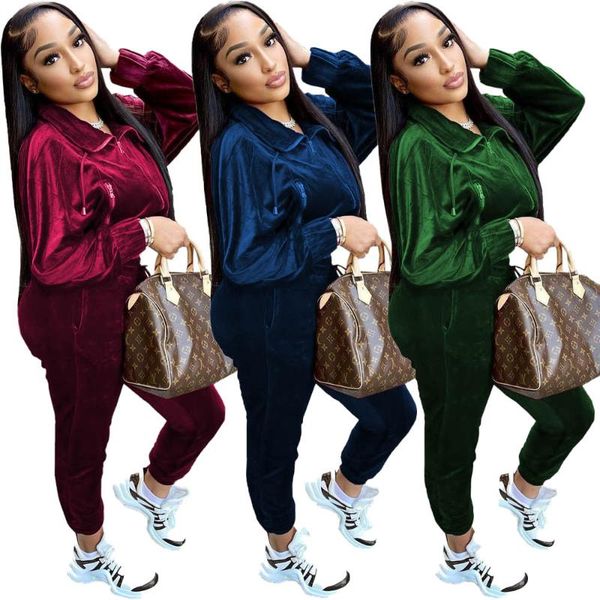 women's two piece pants s0344 autumn and winter outdoor leisure sports solid color velvet two-piece jacket sportswear suit, White
women's two piece pants s0344 autumn and winter outdoor leisure sports solid color velvet two-piece jacket sportswear suit, White