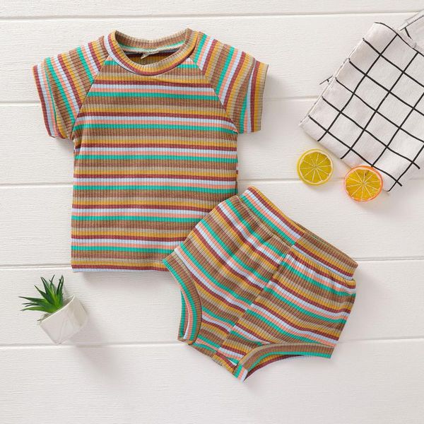 clothing sets 2 pcs born striped outfits baby casual short sleeve round neck pullover pants boy girl summer clothes, White
clothing sets 2 pcs born striped outfits baby casual short sleeve round neck pullover pants boy girl summer clothes, White
