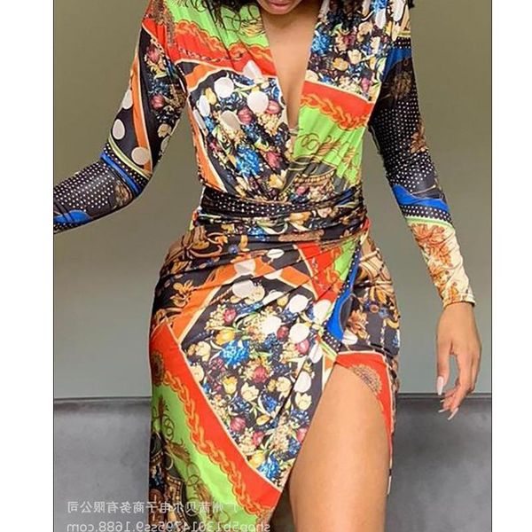 casual dresses wepbel ladies party dress printed deep v women long sleeve high waist asymmetric slit lace-up sheath, Black;gray
casual dresses wepbel ladies party dress printed deep v women long sleeve high waist asymmetric slit lace-up sheath, Black;gray