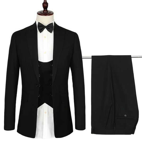 men's suits & blazers 2021 french design mens 3 pieces formal skinny black wedding suit for men tuxedos gentle modern blazer se, White;black
men's suits & blazers 2021 french design mens 3 pieces formal skinny black wedding suit for men tuxedos gentle modern blazer se, White;black