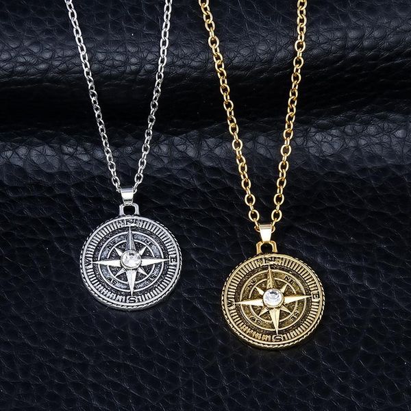 pendant necklaces retro cross compass necklace for women men vintage puck silver color octagon star round chain jewelry a864
pendant necklaces retro cross compass necklace for women men vintage puck silver color octagon star round chain jewelry a864