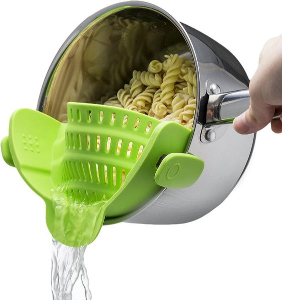 kitchen gizmo snap n strain strainer, clip on silicone colander, fits all pots and bowls - lime green cat grooming
kitchen gizmo snap n strain strainer, clip on silicone colander, fits all pots and bowls - lime green cat grooming