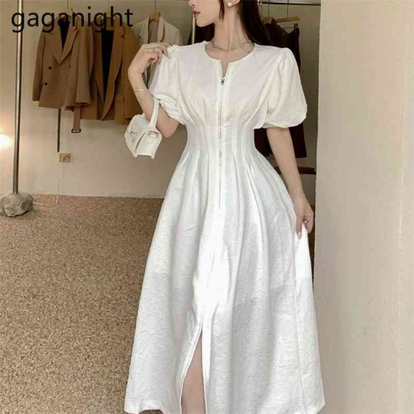 elegant solid zipper long dress women vintage puff short sleeve slim party dresses summer split hight waist vestidos 210601, Black;gray
elegant solid zipper long dress women vintage puff short sleeve slim party dresses summer split hight waist vestidos 210601, Black;gray