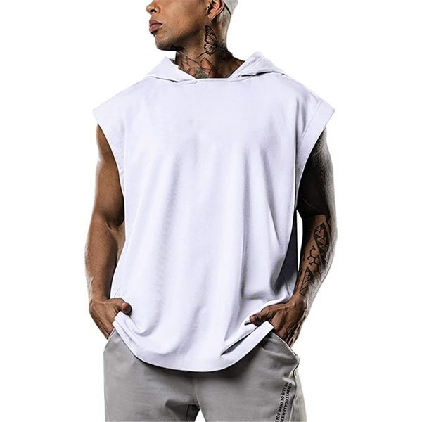 men' tank 2021 brand gyms clothing mens bodybuilding hooded cotton sleeveless vest gym sport slim fitness sportswer, White;black
men' tank 2021 brand gyms clothing mens bodybuilding hooded cotton sleeveless vest gym sport slim fitness sportswer, White;black